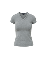 Veronica Beard Gray V-neck short-sleeve fitted t-shirt
