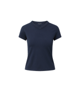 Veronica Beard Navy blue cotton v-neck t-shirt