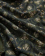 Veronica Beard Dark green floral print fabric.