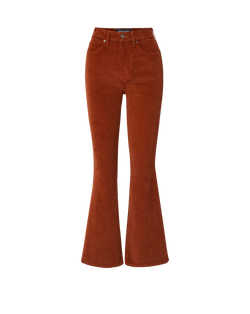 Veronica Beard Brown corduroy flared pants with button closure.