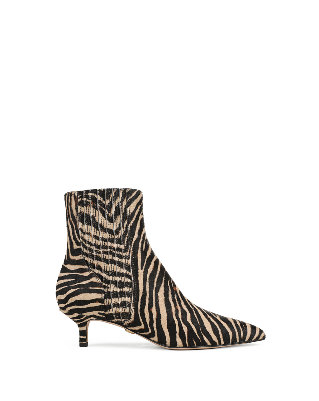 Veronica Beard Zebra print calf hair ankle boots with kitten heel