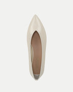 Veronica Beard Cream leather pointed-toe flat with a V-cut vamp.