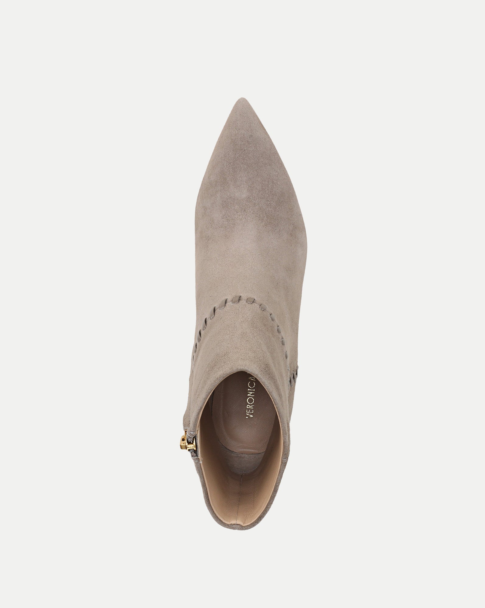 Lisa Whipstitch Mid-Heel Ankle Boot in Bark | Veronica Beard