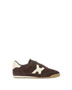 Veronica Beard Brown suede sneakers with cream accents