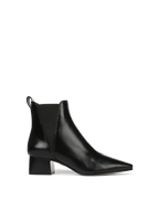 Veronica Beard Black leather Chelsea boots with a pointed toe.