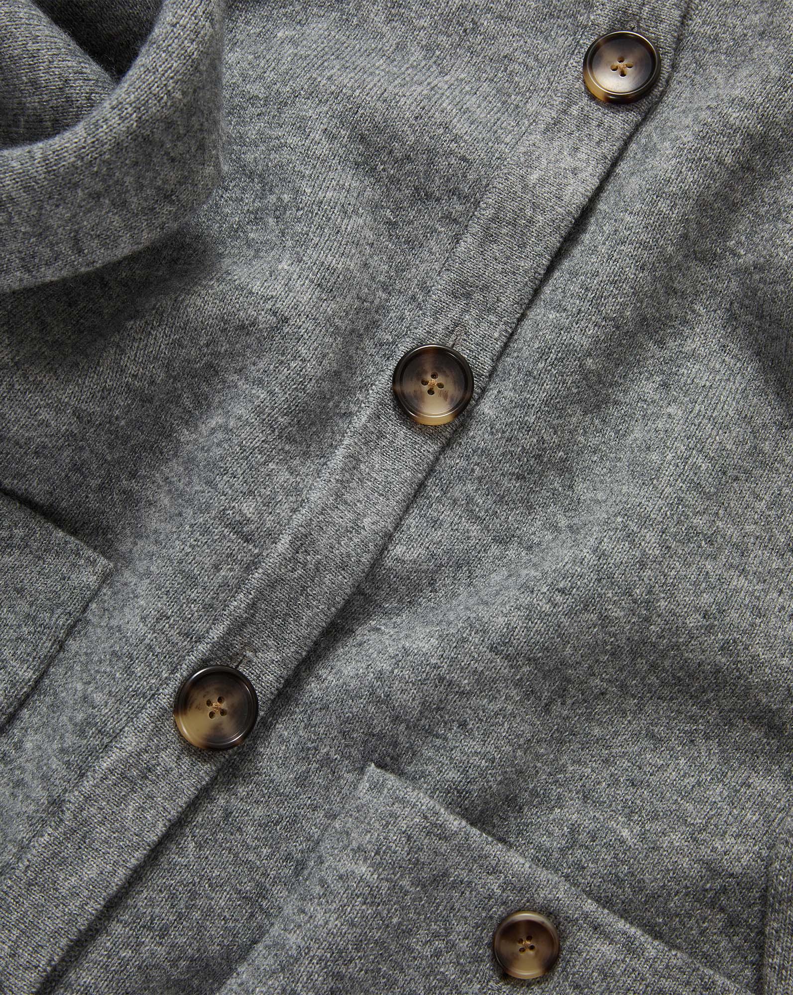 Veronica Beard Gray knit cardigan with brown buttons