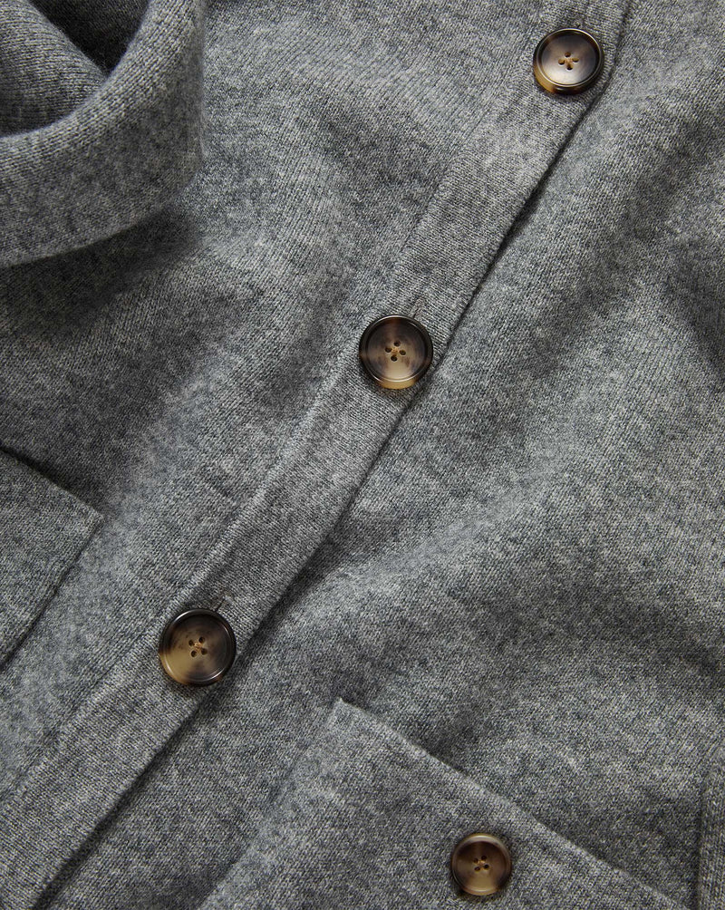 Veronica Beard Gray knit cardigan with brown buttons