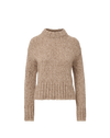 Veronica Beard Beige knit sweater with mock neck.