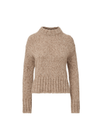 Veronica Beard Beige knit sweater with mock neck.