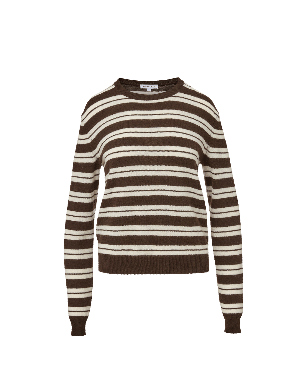 Veronica Beard Brown and white striped knit sweater.