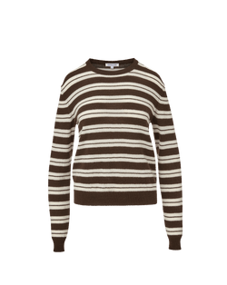 Veronica Beard Brown and white striped knit sweater.