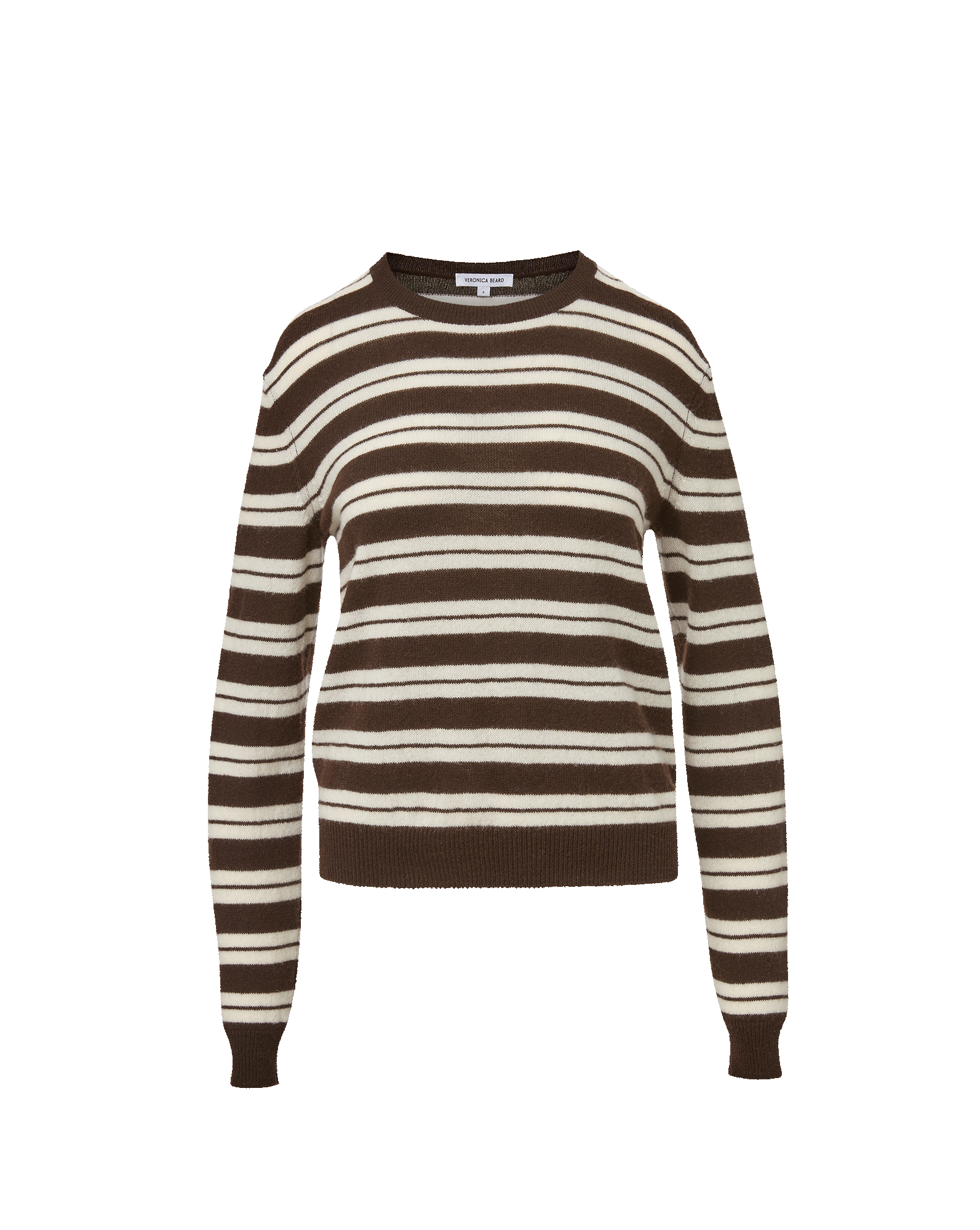 Veronica Beard Brown and white striped knit sweater.