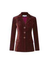 Veronica Beard Brown velvet blazer with gold buttons