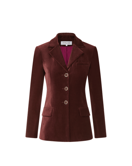 Veronica Beard Brown velvet suit with flared pants