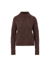 Veronica Beard Brown knit sweater with mock neck and textured sleeves.