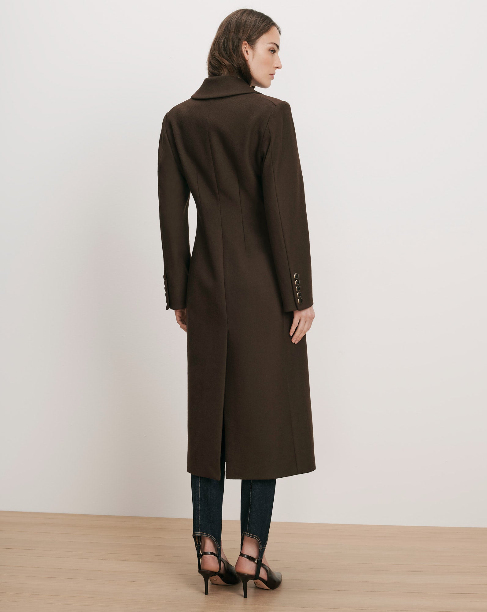 Elspeth Dickey Coat in Dark Brown | Veronica Beard