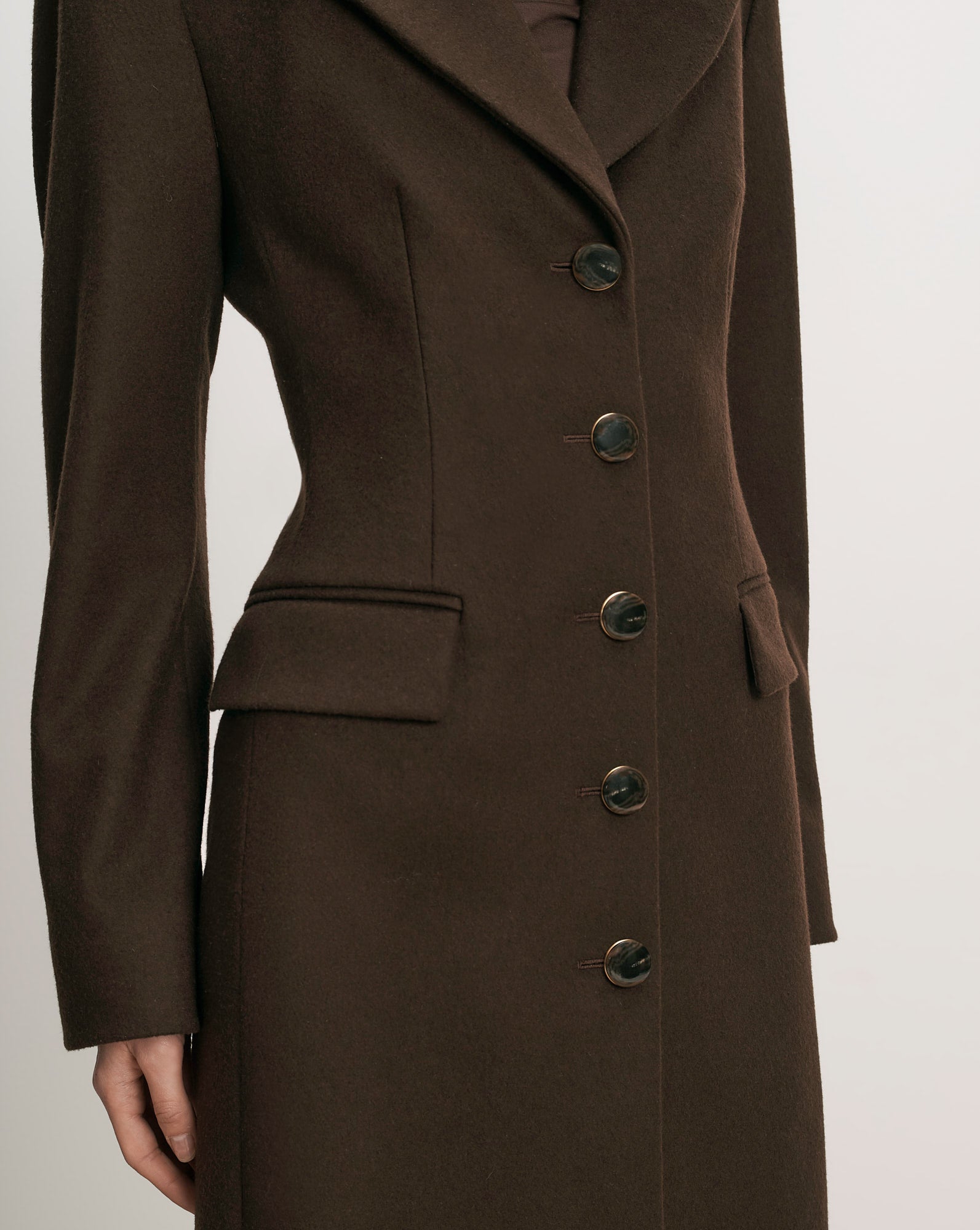 Elspeth Dickey Coat in Dark Brown | Veronica Beard