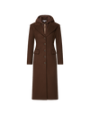Veronica Beard Brown wool maxi coat with attached hood.