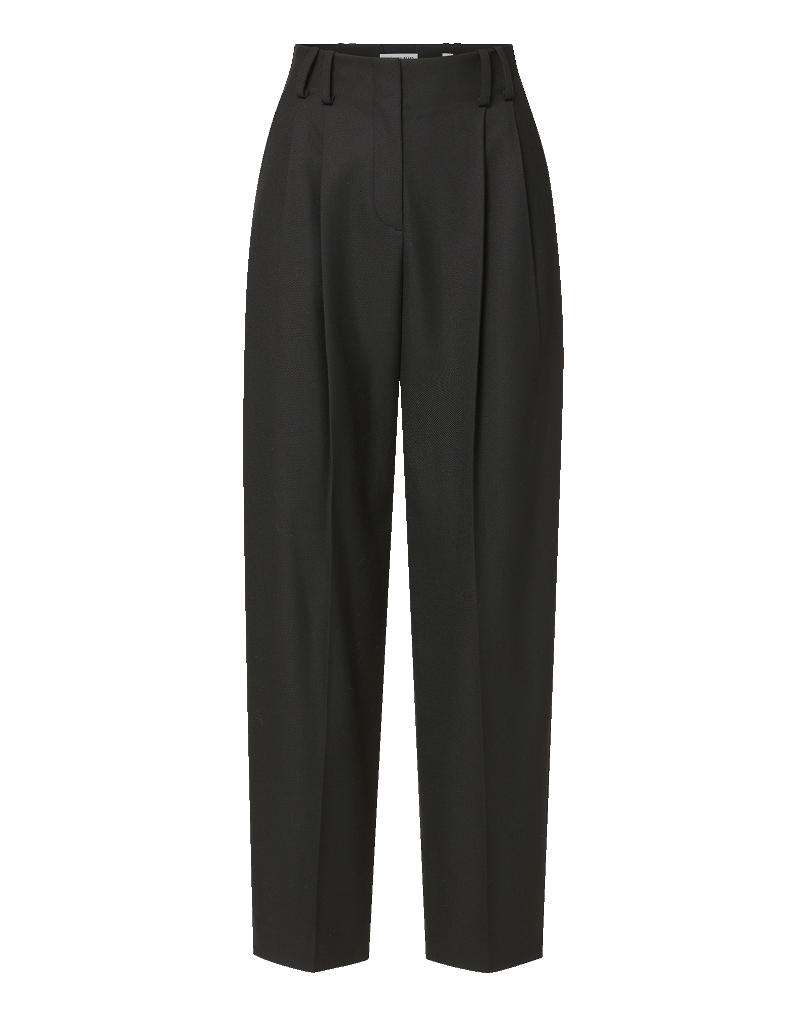 Veronica Beard Black pleated high-waisted tailored trousers.