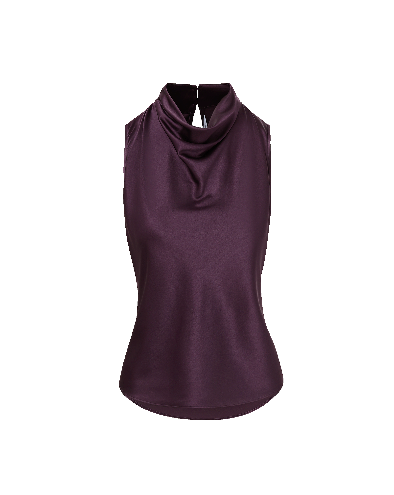 Veronica Beard Purple satin sleeveless cowl neck top.