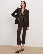 Veronica Beard Brown suit with black floral blouse