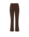 Veronica Beard Brown flared trousers with side pockets.