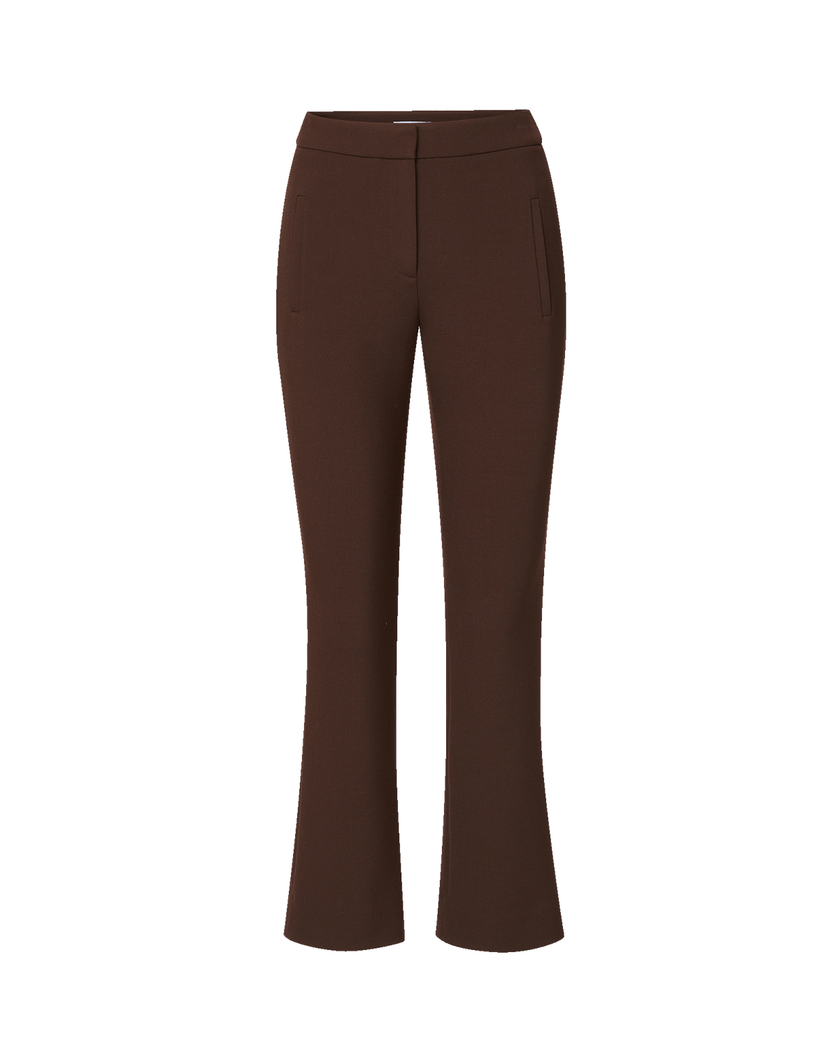 Veronica Beard Brown flared trousers with side pockets.
