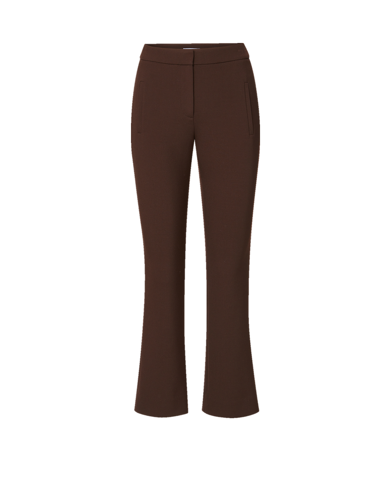 Veronica Beard Brown flared trousers with side pockets.