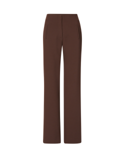 Veronica Beard Brown wide-leg trousers with side pockets.