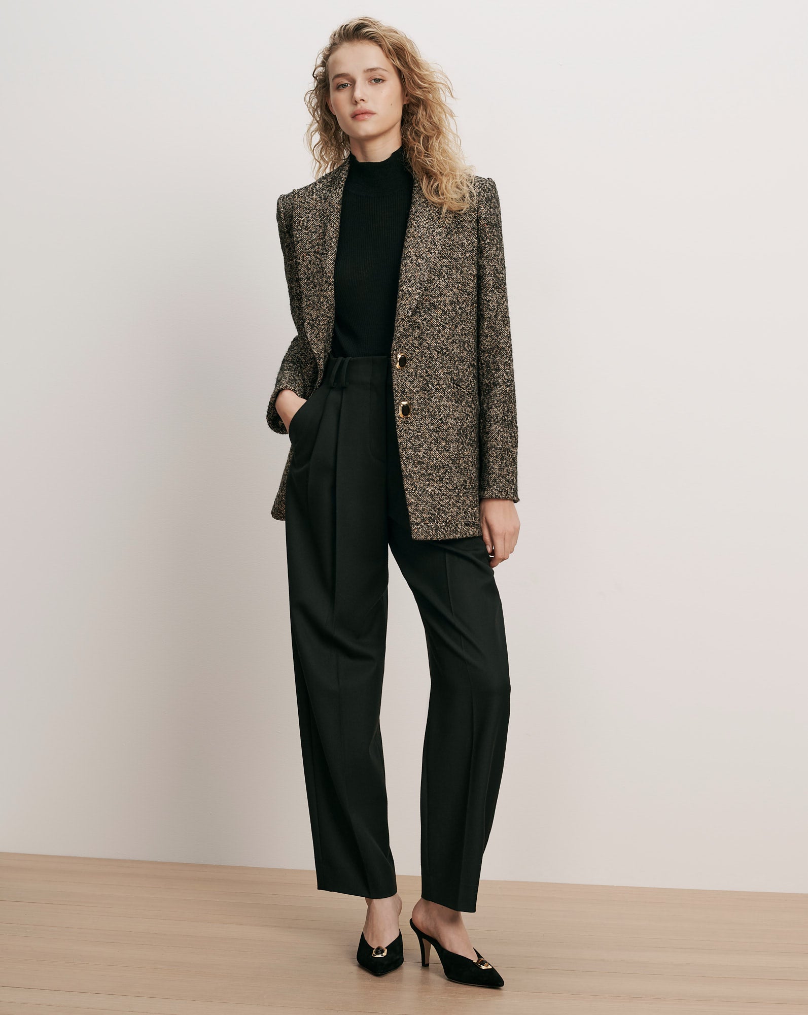 Maci Dickey Jacket in Black Melange | Veronica Beard