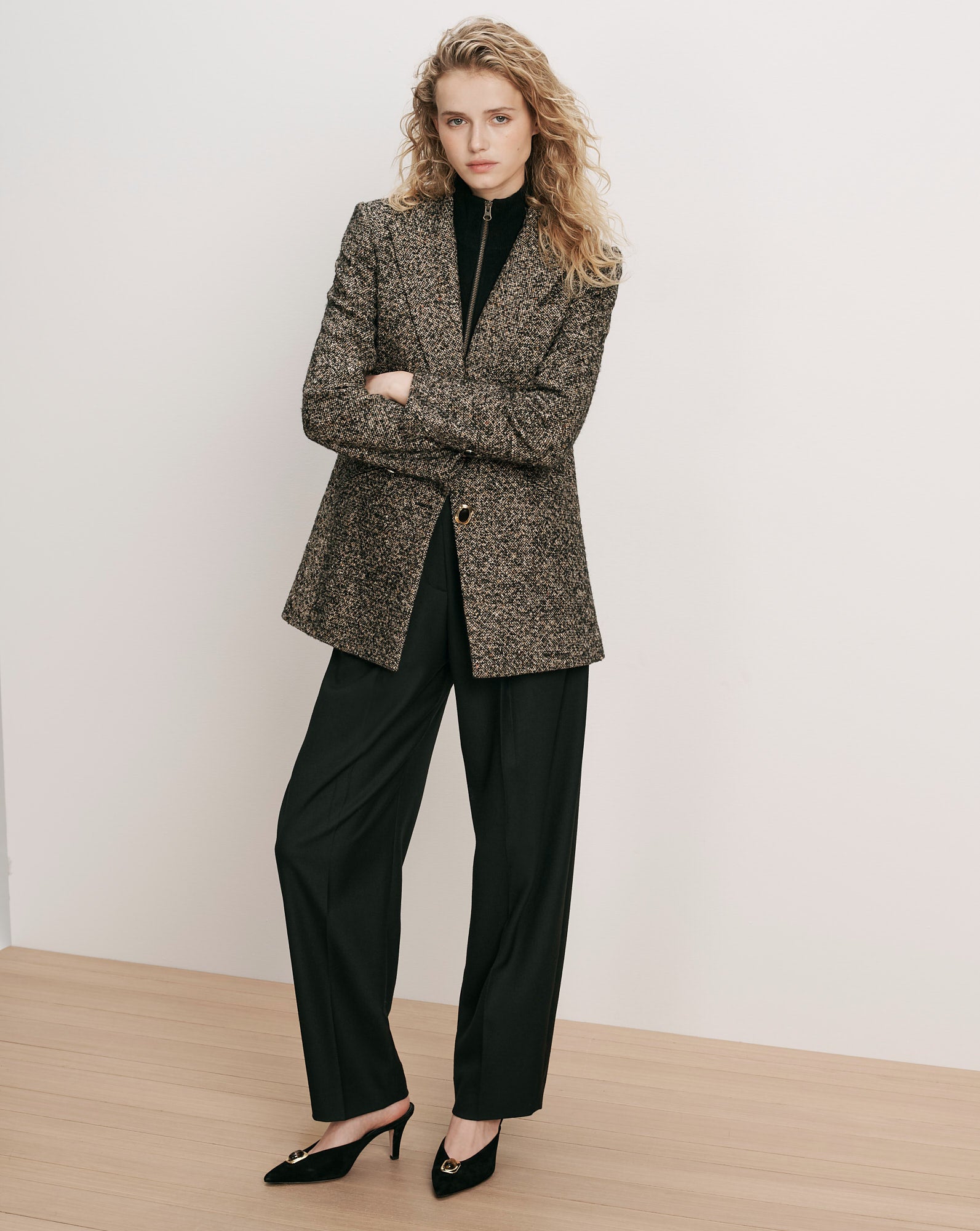 Maci Dickey Jacket in Black Melange | Veronica Beard