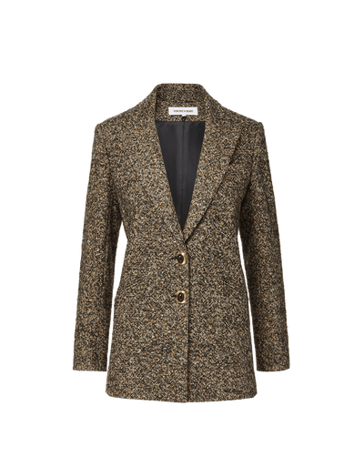 Veronica Beard Brown tweed blazer with gold buttons