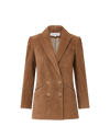 Veronica Beard Brown suede double-breasted blazer with notched lapels.