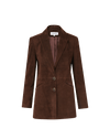 Veronica Beard Brown suede blazer with two buttons.