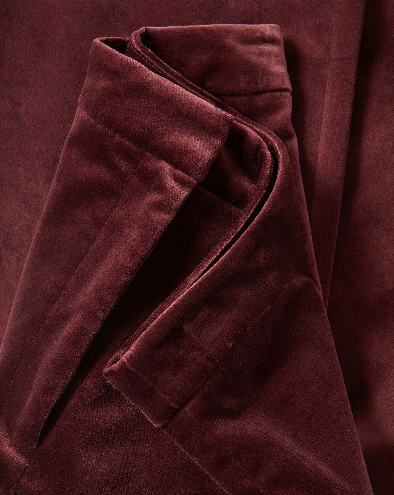 Veronica Beard Burgundy velvet trousers with a tailored waist.