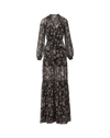 Veronica Beard Black floral maxi dress with tie waist.