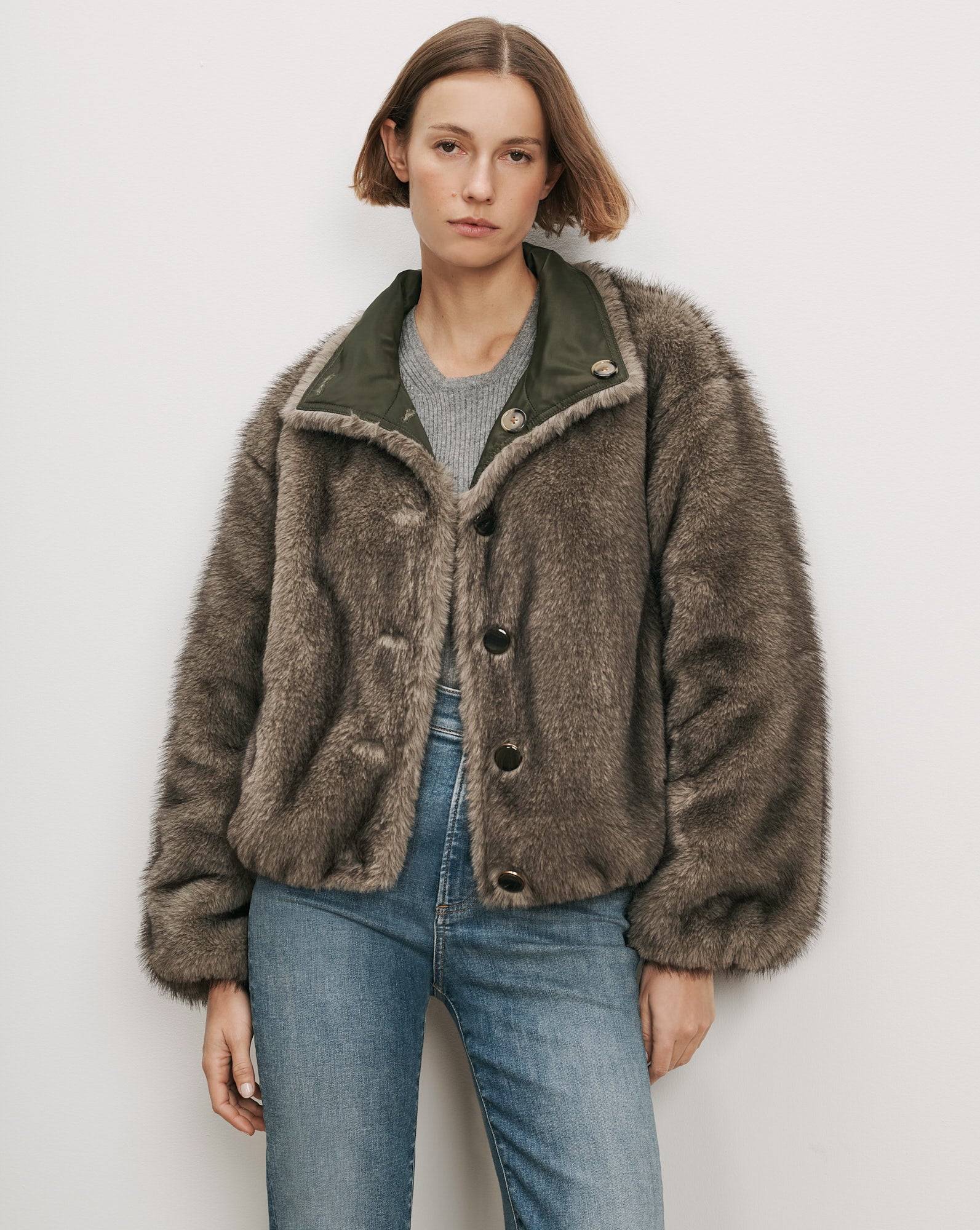 Varell Reversible Jacket in Dark Green | Veronica Beard