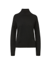 Veronica Beard Black ribbed knit turtleneck sweater with relaxed fit.