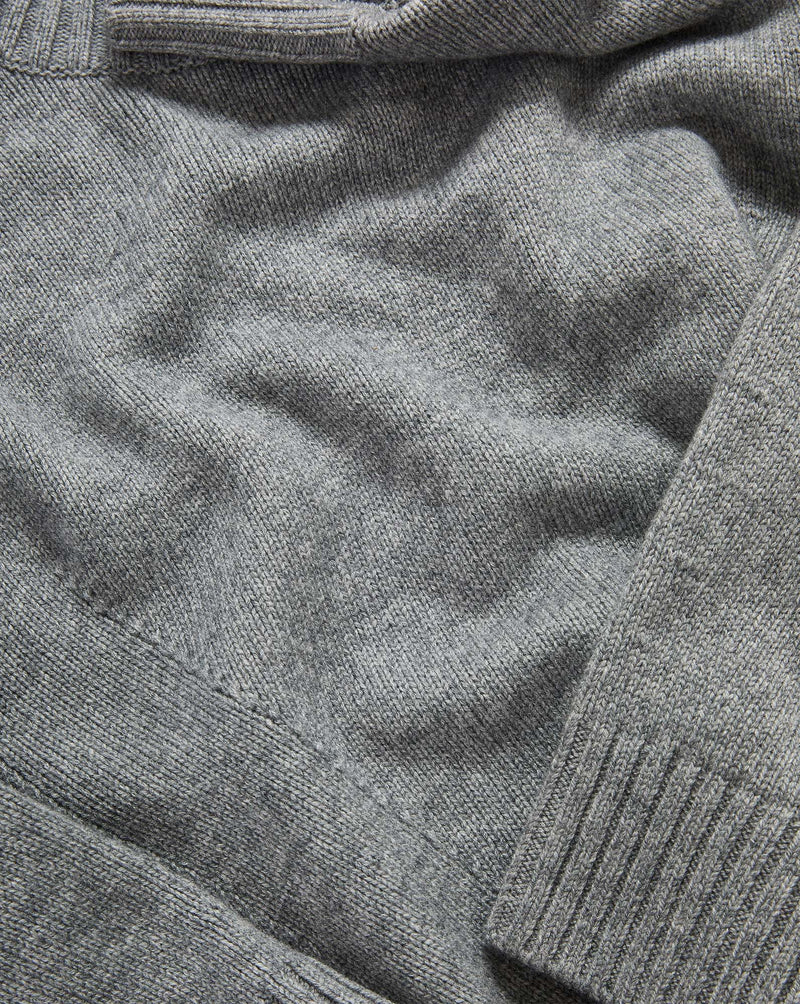Veronica Beard Grey knit sweater with ribbed cuffs and collar.