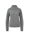 Veronica Beard Grey ribbed knit high-neck sweater with relaxed fit.