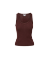 Veronica Beard Burgundy ribbed knit sleeveless scoop neck top.