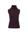 Veronica Beard Dark purple sleeveless knit turtleneck sweater.