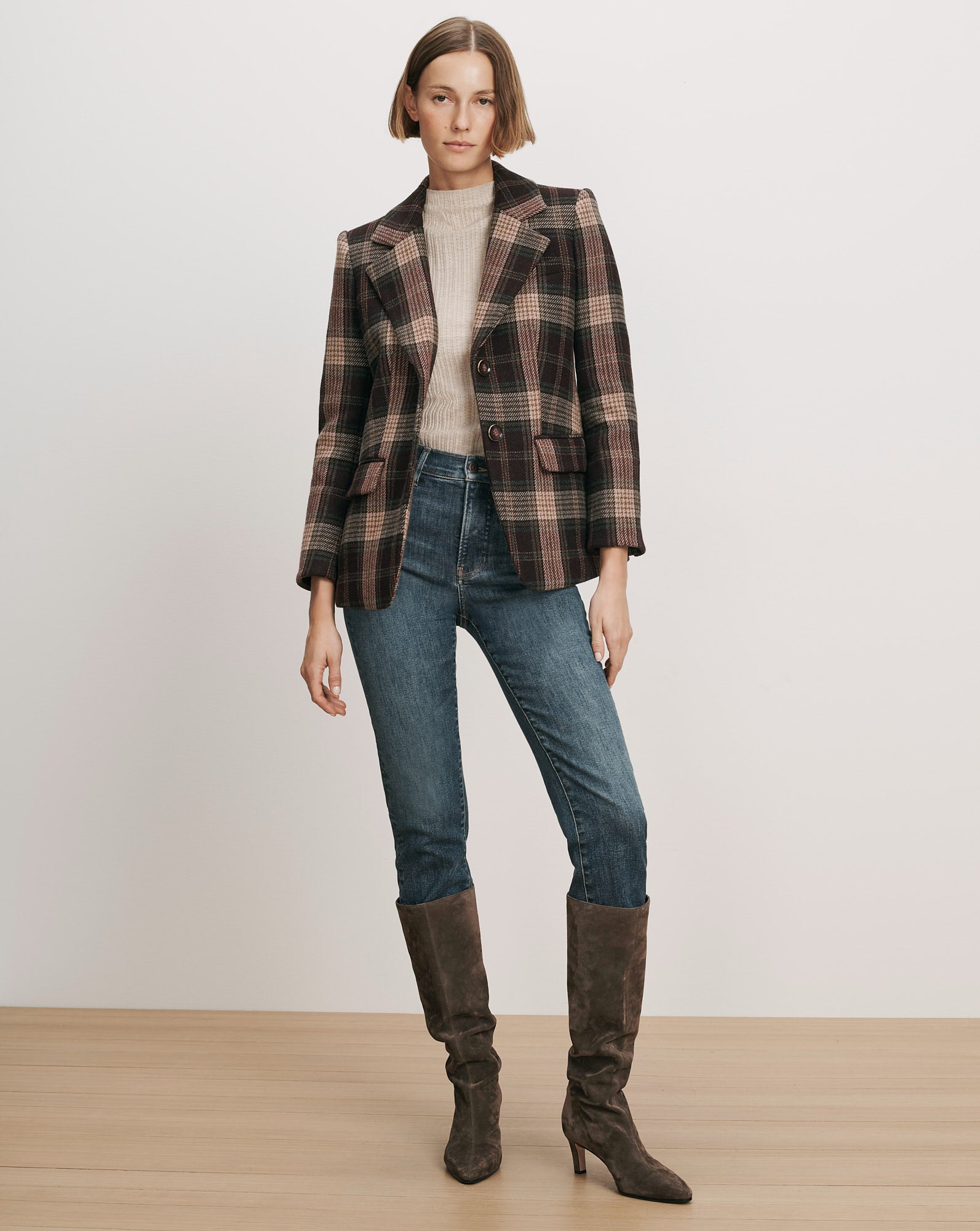 Cloverfield Plaid Dickey Jacket in Dark Purple Currant Multi