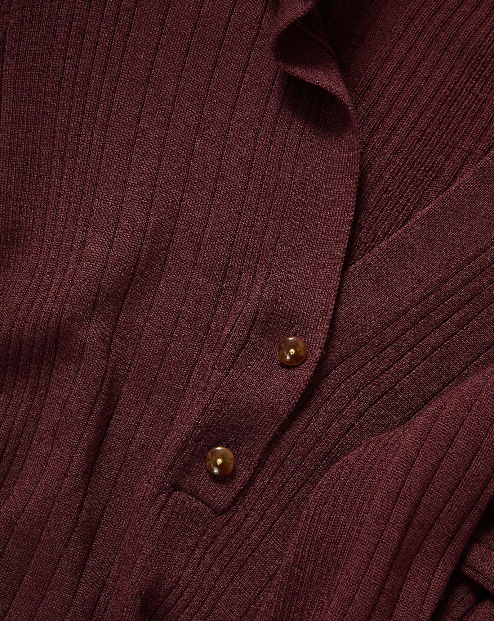 Veronica Beard Brown ribbed knit cardigan with tortoise buttons.