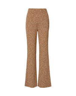 Veronica Beard Brown textured knit high-waisted flared trousers.
