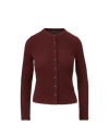 Veronica Beard Burgundy ribbed knit button-down cardigan.