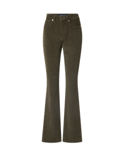 Veronica Beard Olive green corduroy flared pants.