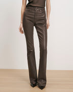 Veronica Beard Brown leather flare pants