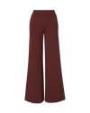 Veronica Beard Burgundy wide-leg knit trousers with elastic waistband.
