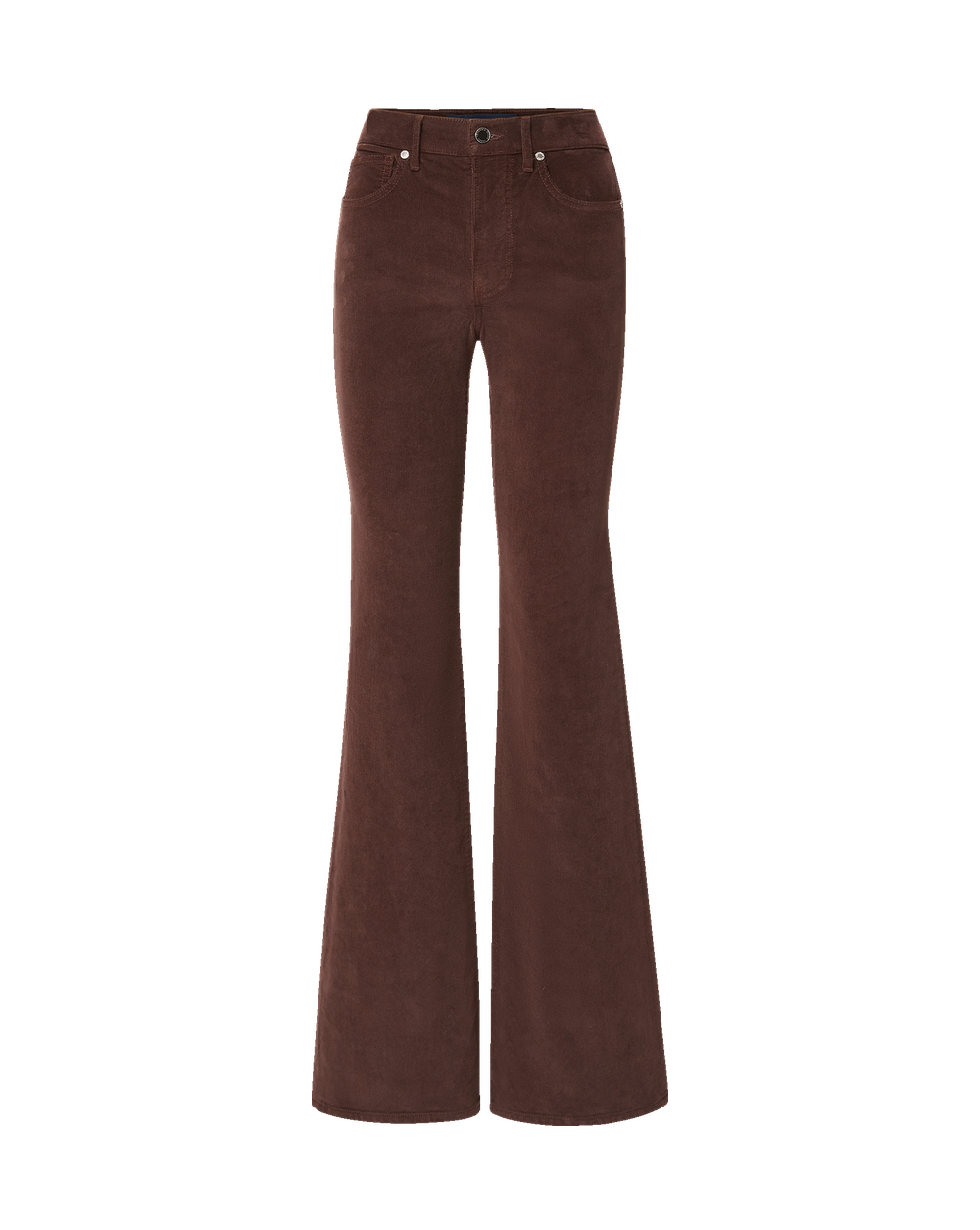 Crosbie Corduroy Slim Wide-Leg Pant in Dark Brown Espresso